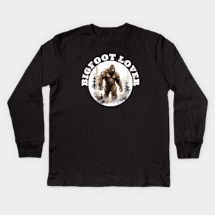 Bigfoot Lover Sasquatch Yeti Kids Long Sleeve T-Shirt